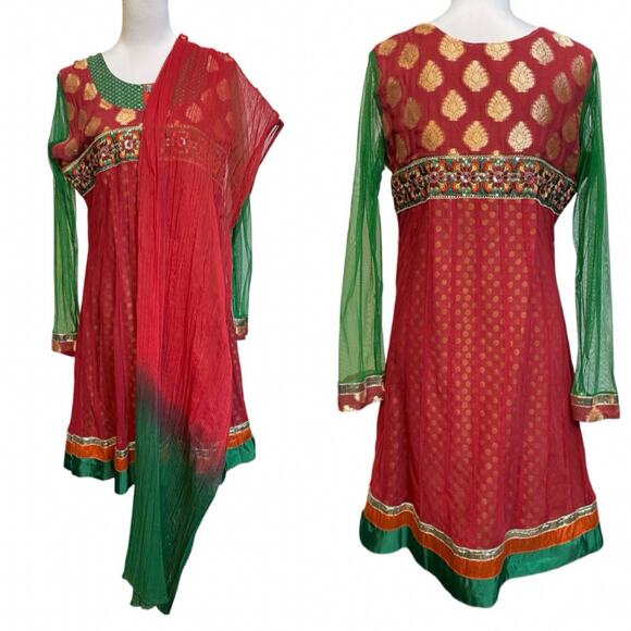 EUC - Neerus Jira Embellished Kurta w/ Dupatta - Picture 1 of 8